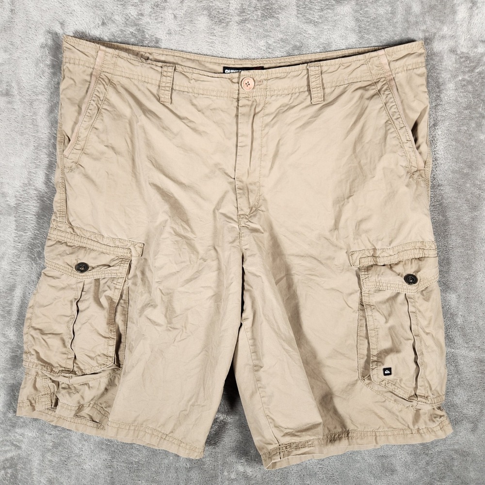 Quiksilver Cargo Shorts Mens 40 Tan Excellent Cotton Utility Pockets 104351